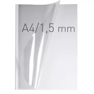 Opus Coperti plastic PVC cu sina metalica  1.5mm Easy Open - transparent cristal/alb