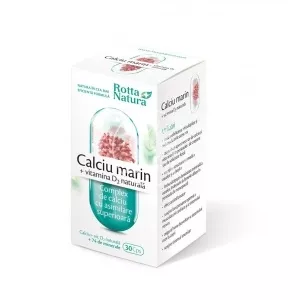 Rotta Natura Calciu marin cu vitamina D2 30 cps