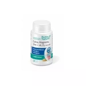 Rotta Natura Calciu - magneziu - zinc + vitamina D2 naturala 30 Cps 