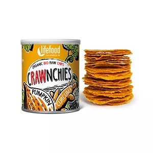 Lifefood Chips Crawnchies cu dovleac si turmeric raw bio 30g