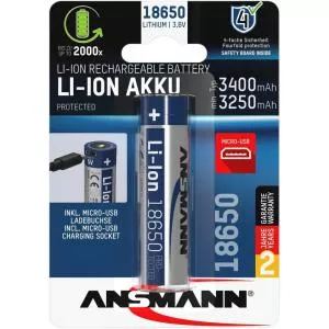 Ansmann Acumulator cu USB-C 18650 Li-ion 3.7 V 3400 mAh