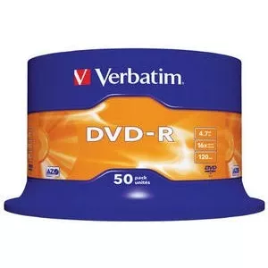 Verbatim 4.7GB DVD-R Matt Silver 50pcs (43548)