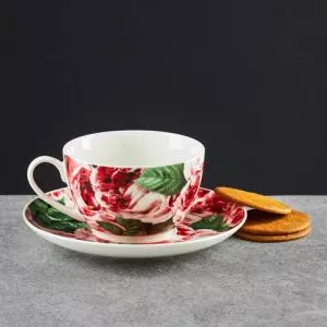 Ambition Set pentru ceai sau cafea 12 piese Peony, 6 persoane, 220 ml, portelan, multicolor