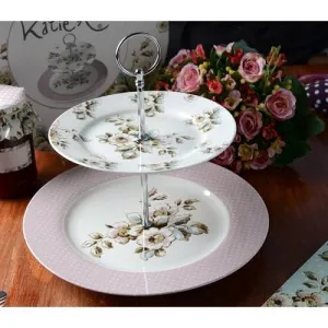 Creative Tops Katie Alice - Vintage Inspired Two Tier Cottage Flower Cake Stand