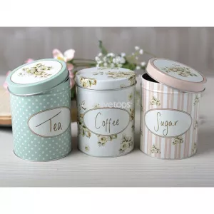 Creative Tops Set de 3 cutii - Katie Alice Cottage Flower - Tea/Coffee/Sugar