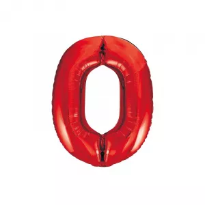 Pegaso Balon Folie Cifra 0 Rosu, 86 cm PB 0990