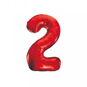 Pegaso Balon Folie Cifra 2 Rosu, 86 cm PB 0992
