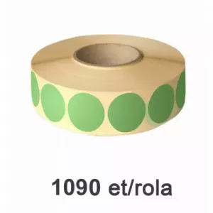 ZINTA Role etichete termice rotunde verzi 35 mm, 1090 et./rola - 35X35X1090-TH-R-GREEN