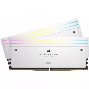 Corsair DOMINATOR® TITANIUM RGB 48GB (2x24GB) DDR5 DRAM 6000MT/s CL30 Intel XMP Memory Kit — White CMP48GX5M2B6000C30W