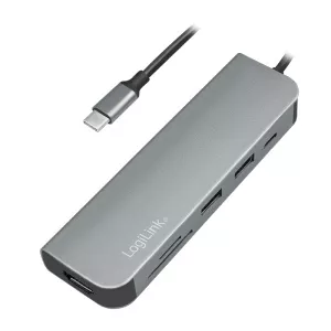 LogiLink USB 3.2 (Gen 1) Docking Station, 6-Port, w/PD, cable version UA0343