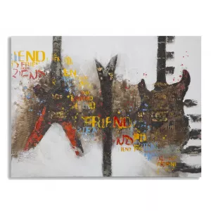 Mauro Ferretti Tablou Guitars 90x120 cm -, Gri & Argintiu