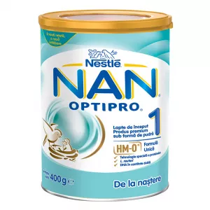 Nestle Lapte praf Nan 1 Optipro HM-O Premium, incepand de la nastere, 400 g