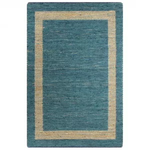 vidaXL Covor manual, albastru, 120 x 180 cm, iută