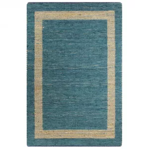 vidaXL Covor manual, albastru, 160 x 230 cm, iută
