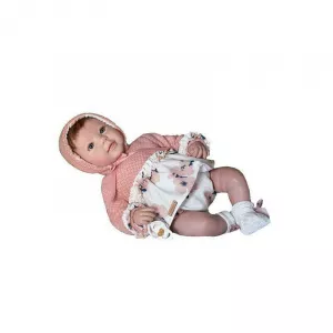 Guca Reborn Ella cu paturica roz blanita 46 cm