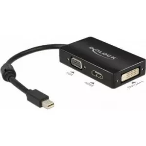 Delock Adapter mini Displayport 1.1 male > VGA / HDMI / DVI female Passive black 62631