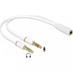 Delock Headset Adapter 1 x 3.5 mm 4 pin Stereo jack female > 2 x 3.5 mm 3 pin Stereo jack male (iPhone) 65585
