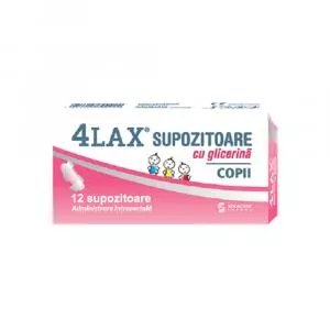 Solacium Pharma 4LAX SUPOZITOARE CU GLICERINA COPII 1400MG*12SUP