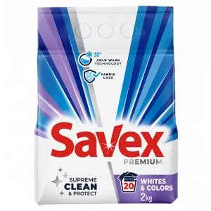 Savex Detergent automat, 2 kg, 20 spalari, Premium Whites  Colors