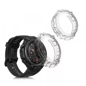 kwmobile Set 2 huse pentru Huami Amazfit T-Rex/Amazfit T-Rex Pro, Transparent, Silicon, 58459.01