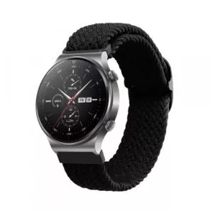 kwmobile Curea pentru Huawei Watch GT 2 Pro/Watch GT 2e/Watch GT 2 (46mm), Negru, Nylon, 59429.01