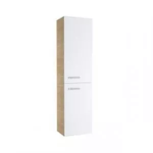 RAVAK Dulap suspendat inalt Chrome 39x29xH150 cm, stanga, alb si stejar