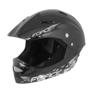 Force Casca Downhill Junior negru lucios S-M (54-58 cm)