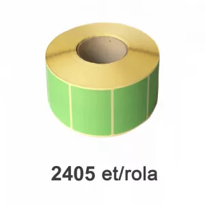 ZINTA Role etichete semilucioase verzi fluo, 80x60mm, 2405 et./rola - 80X60X2405-SGP-GREF