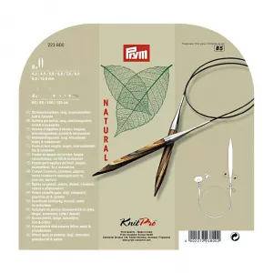 Prym Set andrele circulare knit pro, de la 4-10 mm, lemn natural, 8 andrele + 4 fire + 4 opritoare 223800