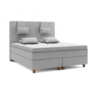 Green Future Pat Liding Boxspring Gri Deschis 160x200 cm