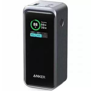 Anker Prime, 20.000 mAh, 200W, Smart Digital Display, 2x USB-C, 1x USB-A, Negru