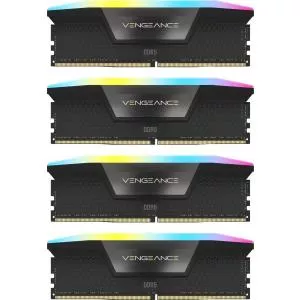 Corsair VENGEANCE® RGB 64GB (4x16GB) DDR5 DRAM 6200MHz C32 Memory Kit — Black CMH64GX5M4B6200C32