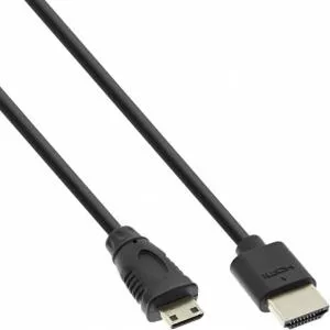 InLine Cablu slim mini HDMI-C la HDMI 4K60Hz 0.3m IL17533C