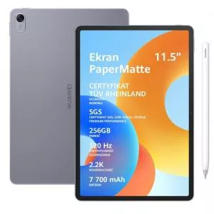 Huawei Tableta MatePad 11.5inch PaperMatte Gen 2, Procesor Qualcomm® Snapdragon™ 7 Gen 1 Mobile Platform, Ecran IPS 11.5inch, 8GB RAM, 256GB Flash, 13MP, Wi-Fi, Bluetooth, Harmony OS + Stylus Pen (Gri)