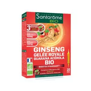 Santarome Ginseng Gelee Royale Guarana Acerola Bio, 20 fiole