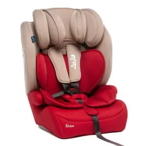 Juju Scaun Auto Safe Rider i-Size R129, 15 luni - 12 ani, Bej/Rosu