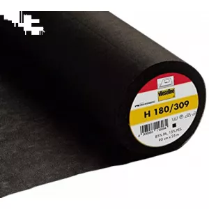 Vlieseline Insertie termocolanta pentru matase, vascoza, ideala mansete, betelii, gulere, 90 x100 cm, culoare negru, 37 gr H180