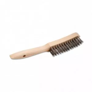 RHODIUS Perie Manuala cu Maner din Lemn pentru Inox / Otel / Neferoase, Ehbw, 5 Randuri, Grosime Sarma 0.30