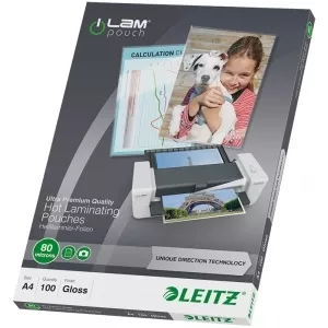 Leitz Folii laminare A4 lucioase UDT 80 microni E74780000