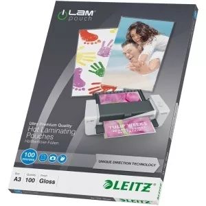 Leitz Folii laminare A3 lucioase UDT 100 microni E74870000