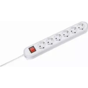 Bachmann Prelungitor cu intrerupator 6 prize Schuko 3m Alb