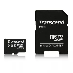 Transcend microSDXC Premium 64GB + adaptor SD (TS64GUSDXC10)