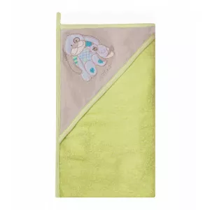 Womar Prosop de baie cu gluga imprimeu velur 80 x 80 cm AN-OW-01 Verde/Gri/Albastru