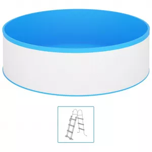 vidaXL Piscină cu valuri, scară cu 4 trepte, alb, 350x90 cm 3070797