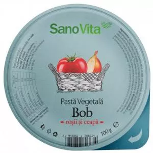 Sanovita Pasta vegetala tartinabila din bob cu rosii si ceapa, 100g