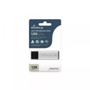 MediaRange Memorie USB MR1902, 128GB, USB 3.0, Argintiu/Negru