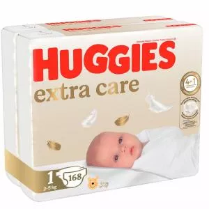 Huggies Extra Care Mega, Nr 1, 2-5 kg, 168 buc