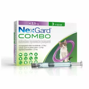 Merial NexGard Combo spot-on pentru pisici 2.5 kg, 3x0.3 ml