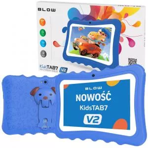 Blow Tableta Kids TAB 7 V2, Procesor Allwinner A133 1.5GHz, Ecran Capacitive Multi-Point 7inch, 4GB RAM, 32GB Flash, Wi-Fi, Bluetooth, Android (Albastru)