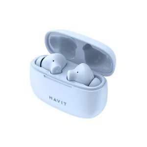 Havit Casti TW967, Bluetooth 5.1, TWS, In-Ear, Control tactil, Albastru deschis